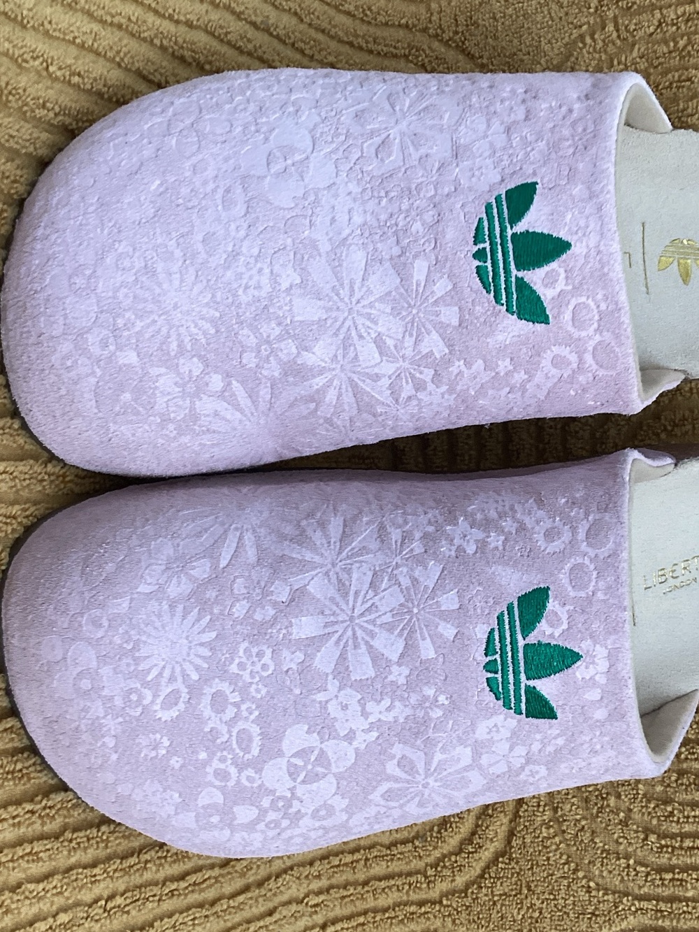adidas Lavender Floral Embossed Women's Slip-On Slides - Picture 6 of 8